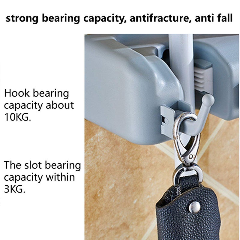 SurpriseSeptember Mop and Broom Holder, Multipurpose Wall Mounted Heavy Duty Tool Organizer Storage Hooks,Ideal Broom Hanger for Kitchen Garden and Garage laundry room,5 Position with 6 Hooks - Image 5